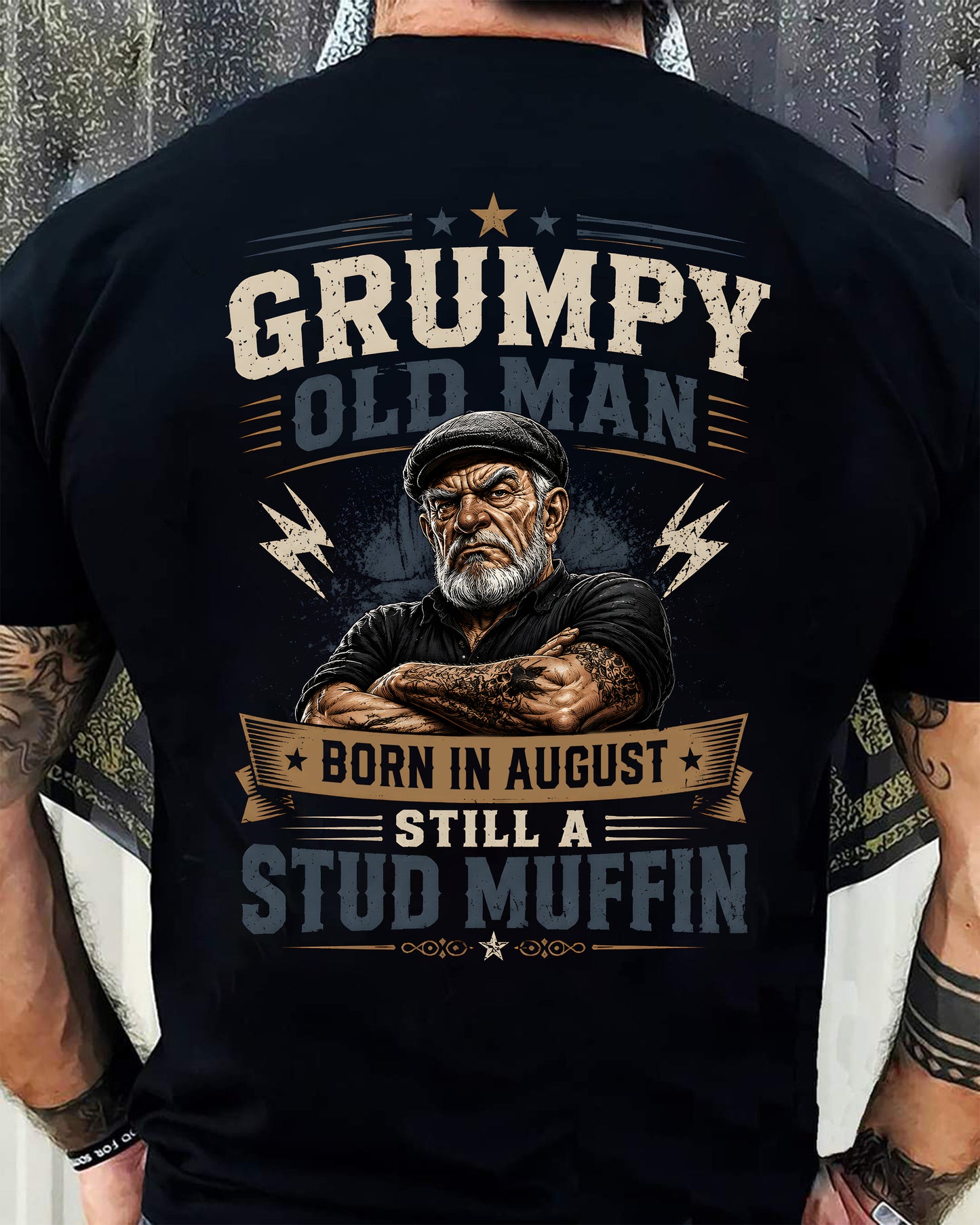 August - GRUMPY OLD MAN - T-SHIRT FOR MEN - (SKU2608-52-08)