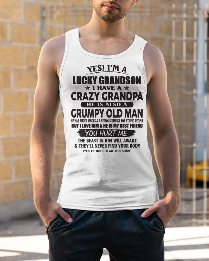 LUCKY GRANDSON OF CRAZY GRANDPA - PERFECT GIFT FROM GRANDPA - tw00 (SKU12-145-00)