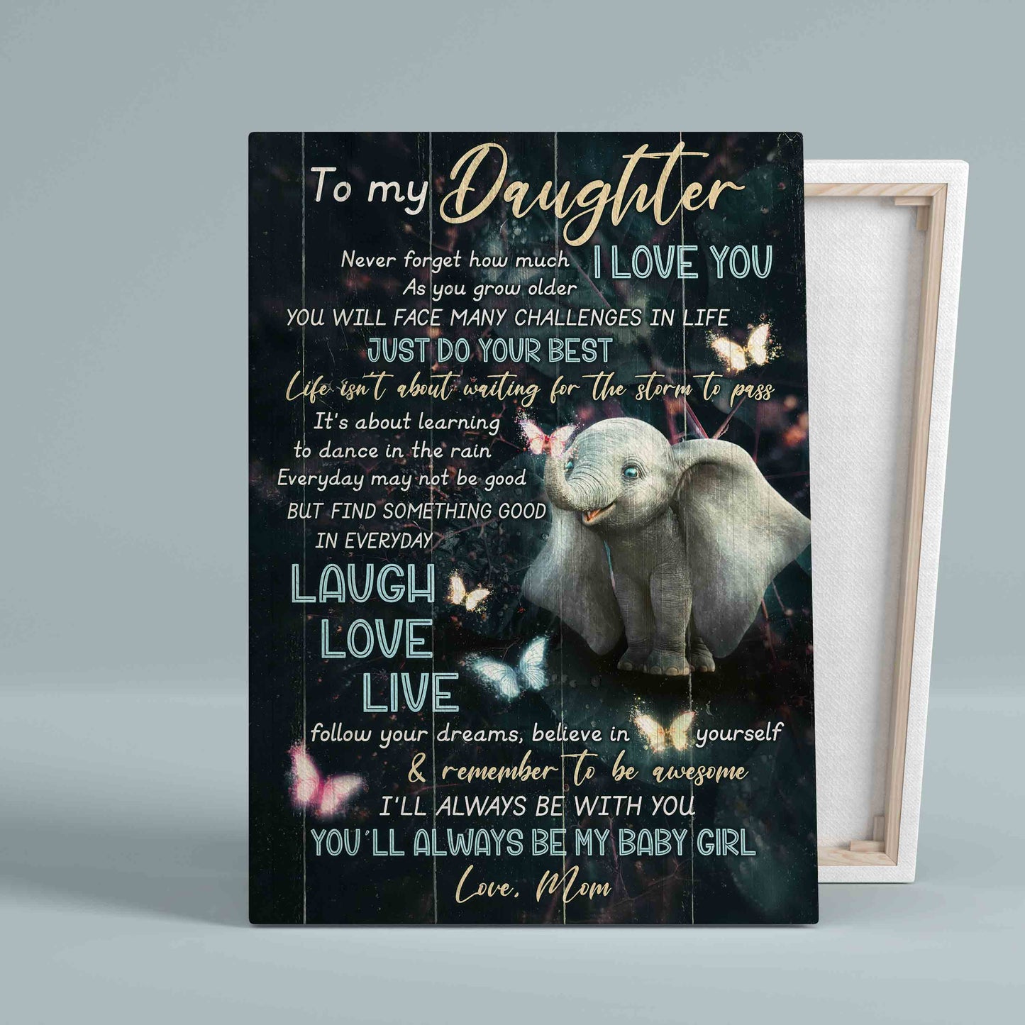 To My Daughter From Mom Canvas