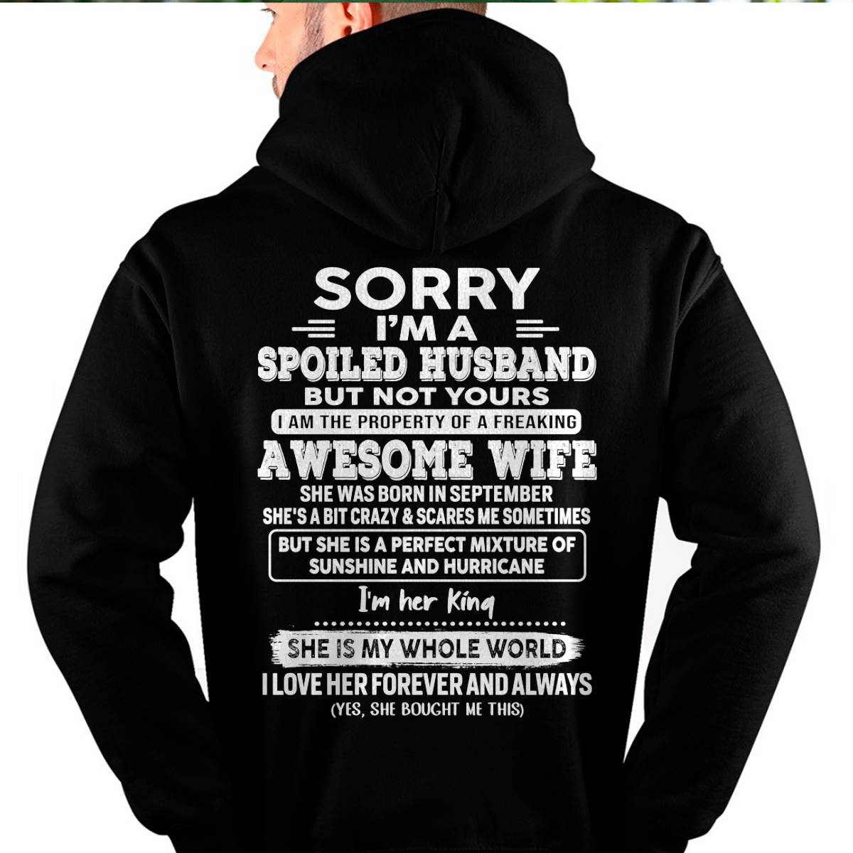 September - Awesome Wife - Perfect gift for your spoiled husband (SKU06-07-09)