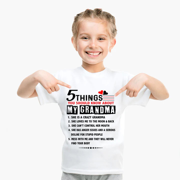 5 Things You Should Know About My Grandma - The perfect gift for your loves one ( SKU-GR-03)