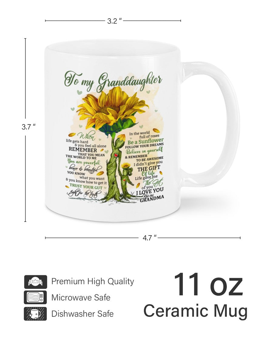 TO GRANDDAUGHTER MUG 02 - GIFT FROM GRANDMA - TWINEHEARTS