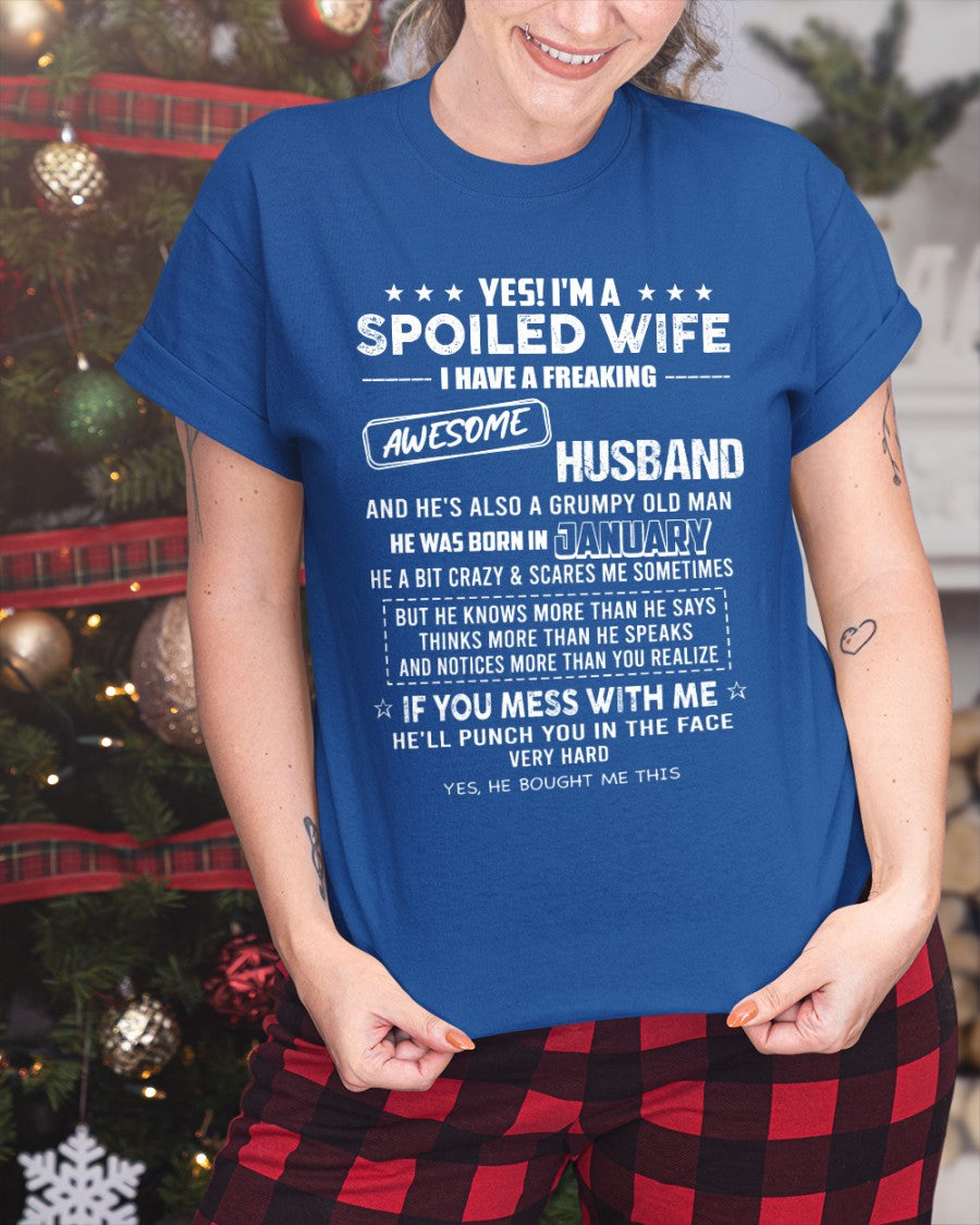 January - Spoiled Wife - Perfect gift for your wife (SKU26T-01116-01)