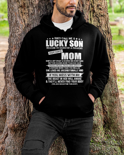 Lucky Son Raised By A Freaking Awesome Mom - Perfect gift for your son (SKU2603-179-00)