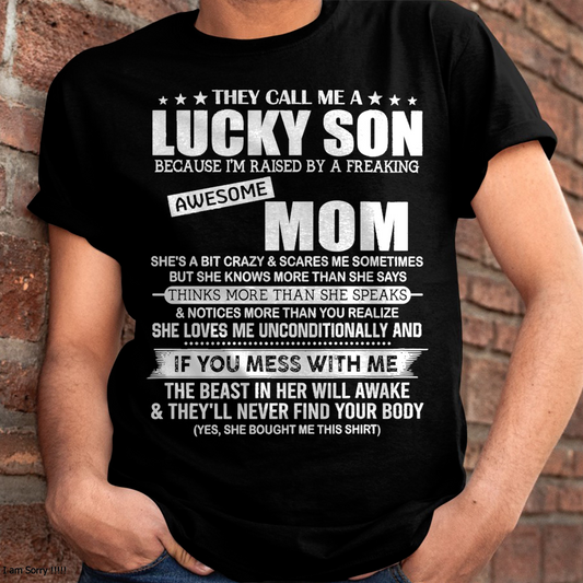 January - Lucky Son Raised By A Freaking Awesome Mom - Perfect gift for your son (SKU2603-179-01)