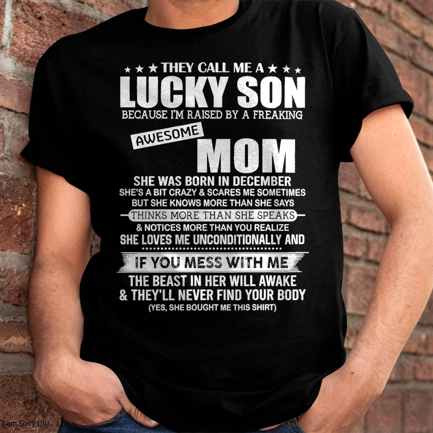 December - Lucky Son Raised By A Freaking Awesome Mom - Perfect gift for your son (SKU2603-179-12)