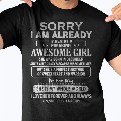 December - Awesome Girl - Perfect Gift For Your Boyfriend, Husband (SKU06-39-12)