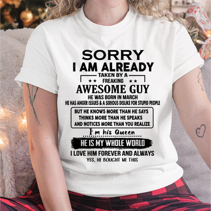 March - Awesome Guy - Perfect gift for your girlfriend or wife (SKUT08-11-03)