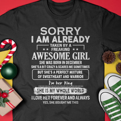 December - Awesome Girl - Perfect Gift For Your Boyfriend, Husband (SKU06-39-12)