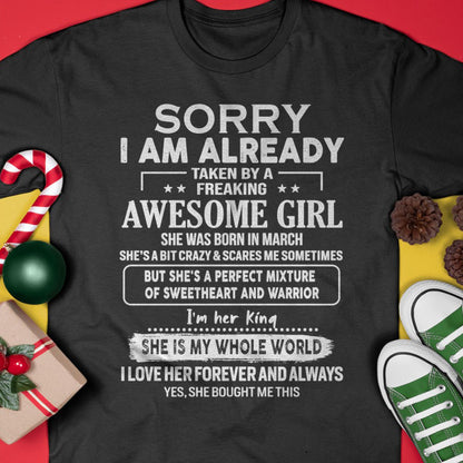 March - Awesome Girl - Perfect Gift For Your Boyfriend, Husband (SKU06-39-03)