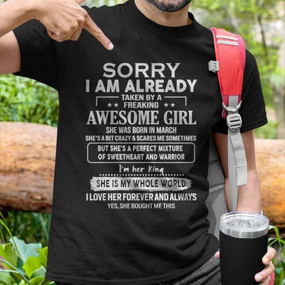 March - Awesome Girl - Perfect Gift For Your Boyfriend, Husband (SKU06-39-03)