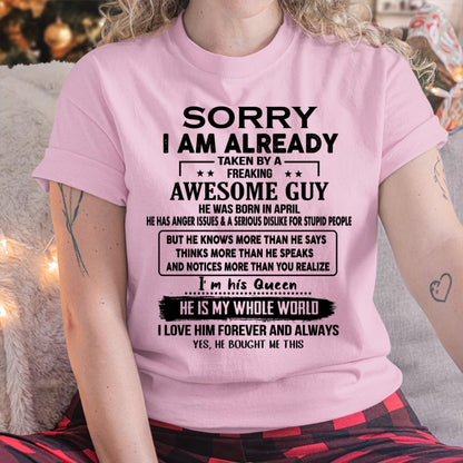 April - Awesome Guy - Perfect gift for your girlfriend or wife (SKUT08-11-04)