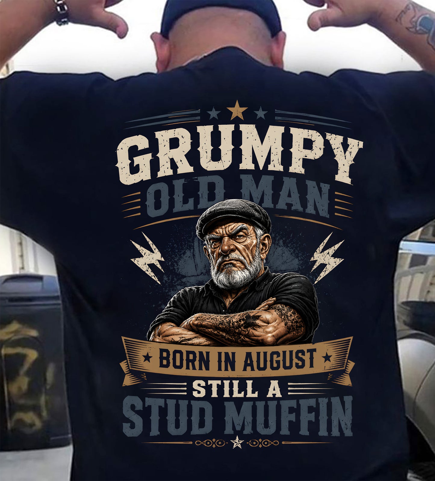August - GRUMPY OLD MAN - T-SHIRT FOR MEN - (SKU2608-52-08)