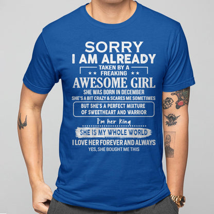 December - Awesome Girl - Perfect Gift For Your Boyfriend, Husband (SKU06-39-12)
