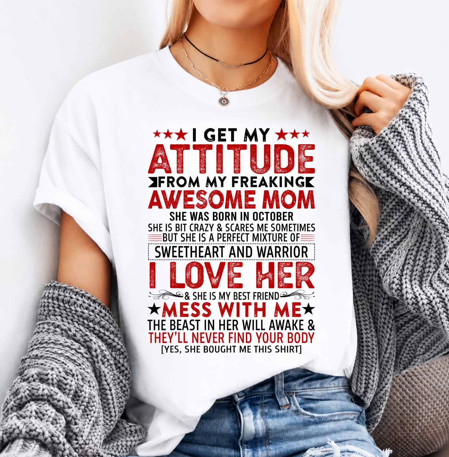 October - Awesome Mom - Perfect gift for your daughter (SKU2607-338-10)