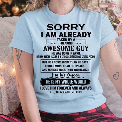 April - Awesome Guy - Perfect gift for your girlfriend or wife (SKUT08-11-04)