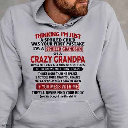 I'M A SPOILED GRANDSON OF A CRAZY GRANDPA - From Grandpa - tw0700 (SKU-GPS1-NTT00)
