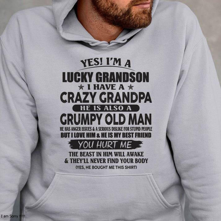 LUCKY GRANDSON OF CRAZY GRANDPA -  PERFECT GIFT FROM GRANDPA - tw00 (SKU12-145-00)