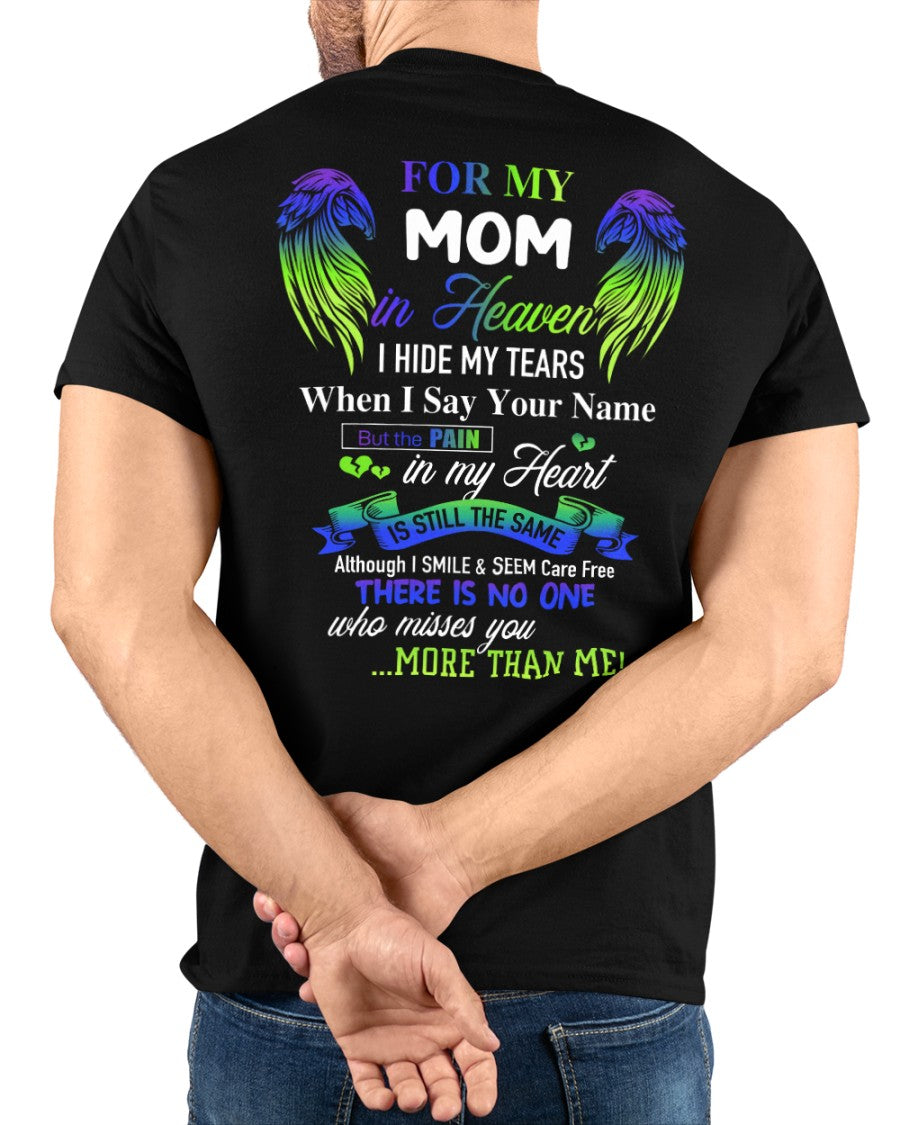 Personalized Memorial T-Shirt for Mom in Heaven - In Loving Memory Shirt, Miss You Mom Gift (SKUMOM) TW07-00