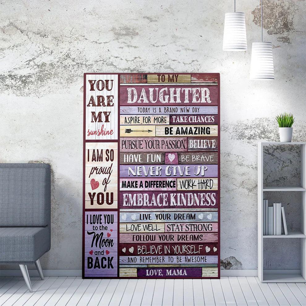 To My Daughter From Mom Canvas