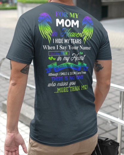 Personalized Memorial T-Shirt for Mom in Heaven - In Loving Memory Shirt, Miss You Mom Gift (SKUMOM) TW07-00