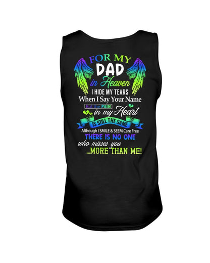 Personalized Memorial T-Shirt for Dad in Heaven - In Loving Memory Shirt, Miss You Dad Gift (SKUDAD) TW07-00
