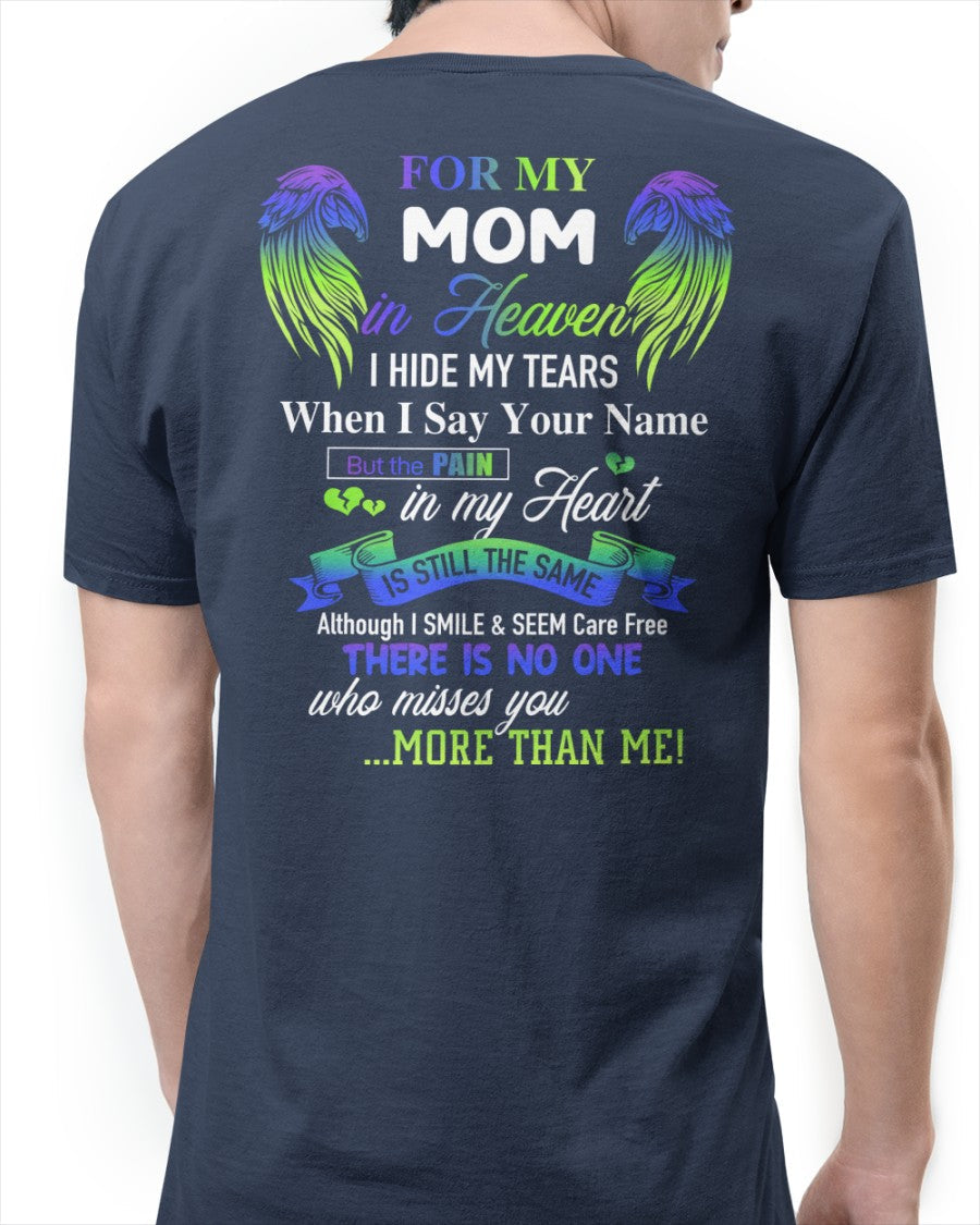Personalized Memorial T-Shirt for Mom in Heaven - In Loving Memory Shirt, Miss You Mom Gift (SKUMOM) TW07-00