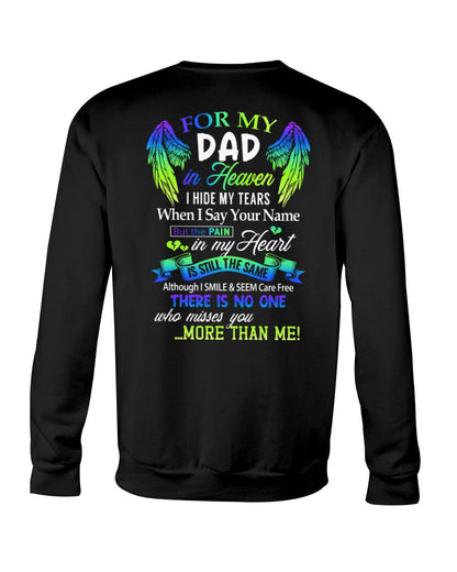 Personalized Memorial T-Shirt for Dad in Heaven - In Loving Memory Shirt, Miss You Dad Gift (SKUDAD) TW07-00
