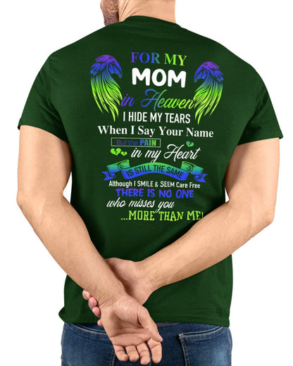 Personalized Memorial T-Shirt for Mom in Heaven - In Loving Memory Shirt, Miss You Mom Gift (SKUMOM) TW07-00