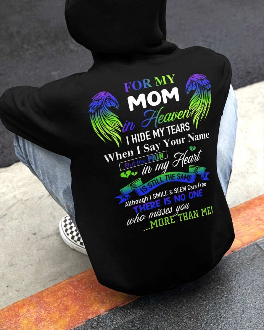 Personalized Memorial T-Shirt for Mom in Heaven - In Loving Memory Shirt, Miss You Mom Gift (SKUMOM) TW07-00