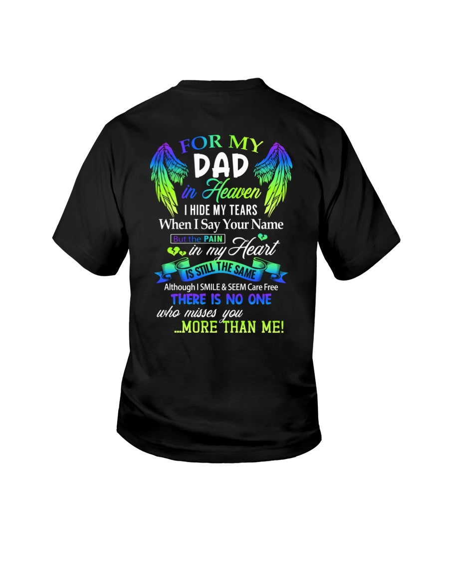 Personalized Memorial T-Shirt for Dad in Heaven - In Loving Memory Shirt, Miss You Dad Gift (SKUDAD) TW07-00