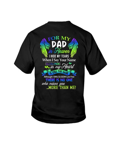 Personalized Memorial T-Shirt for Dad in Heaven - In Loving Memory Shirt, Miss You Dad Gift (SKUDAD) TW07-00