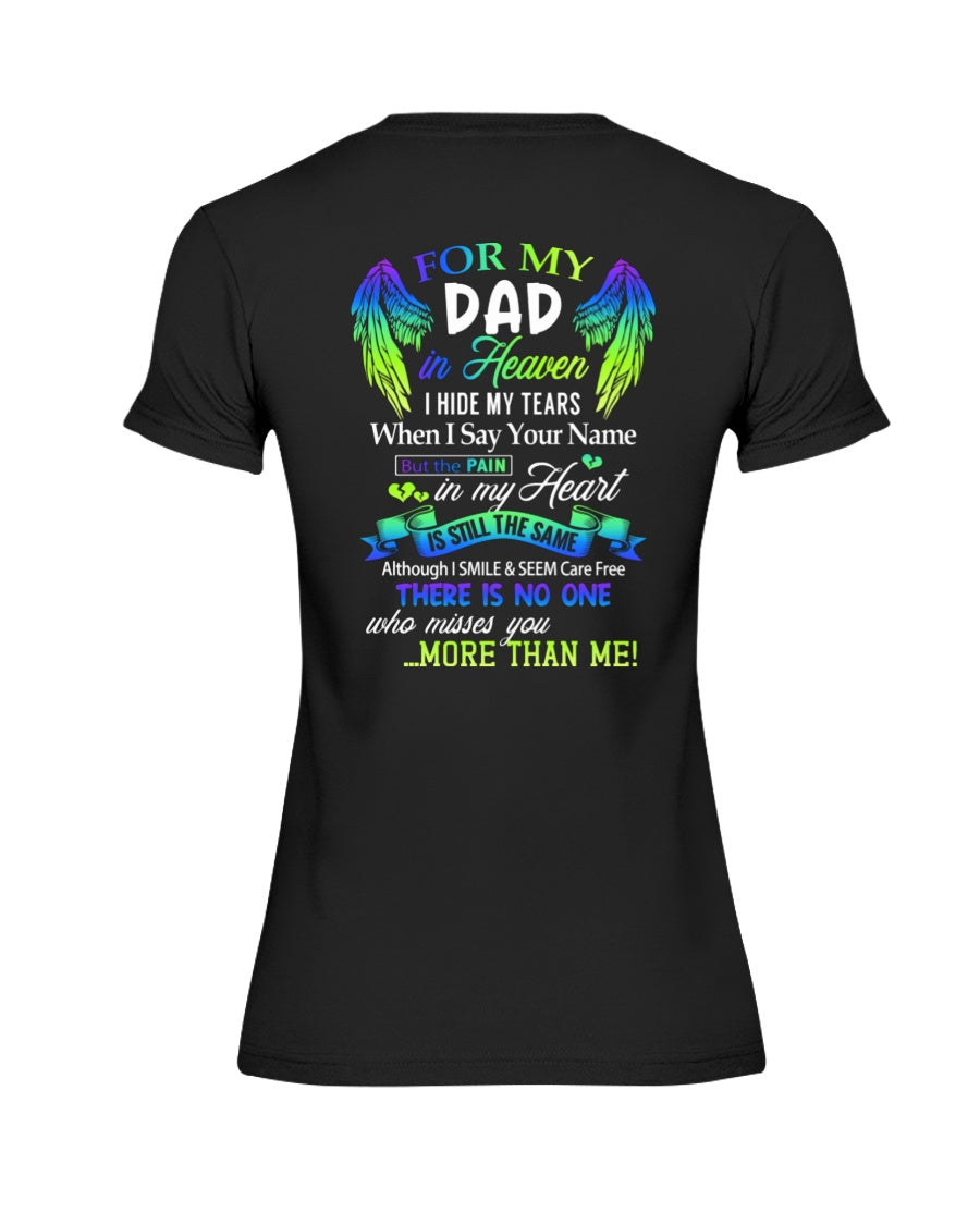 Personalized Memorial T-Shirt for Dad in Heaven - In Loving Memory Shirt, Miss You Dad Gift (SKUDAD) TW07-00