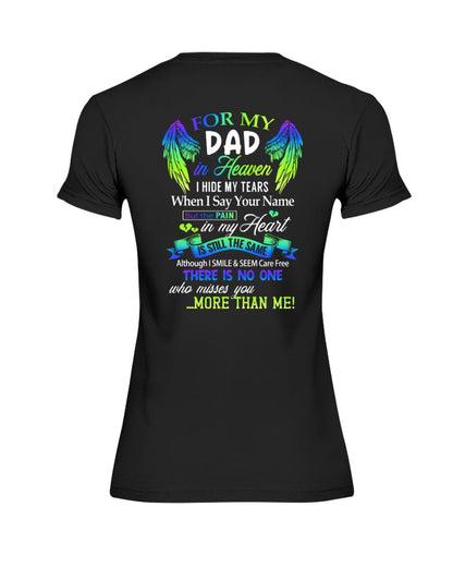 Personalized Memorial T-Shirt for Dad in Heaven - In Loving Memory Shirt, Miss You Dad Gift (SKUDAD) TW07-00