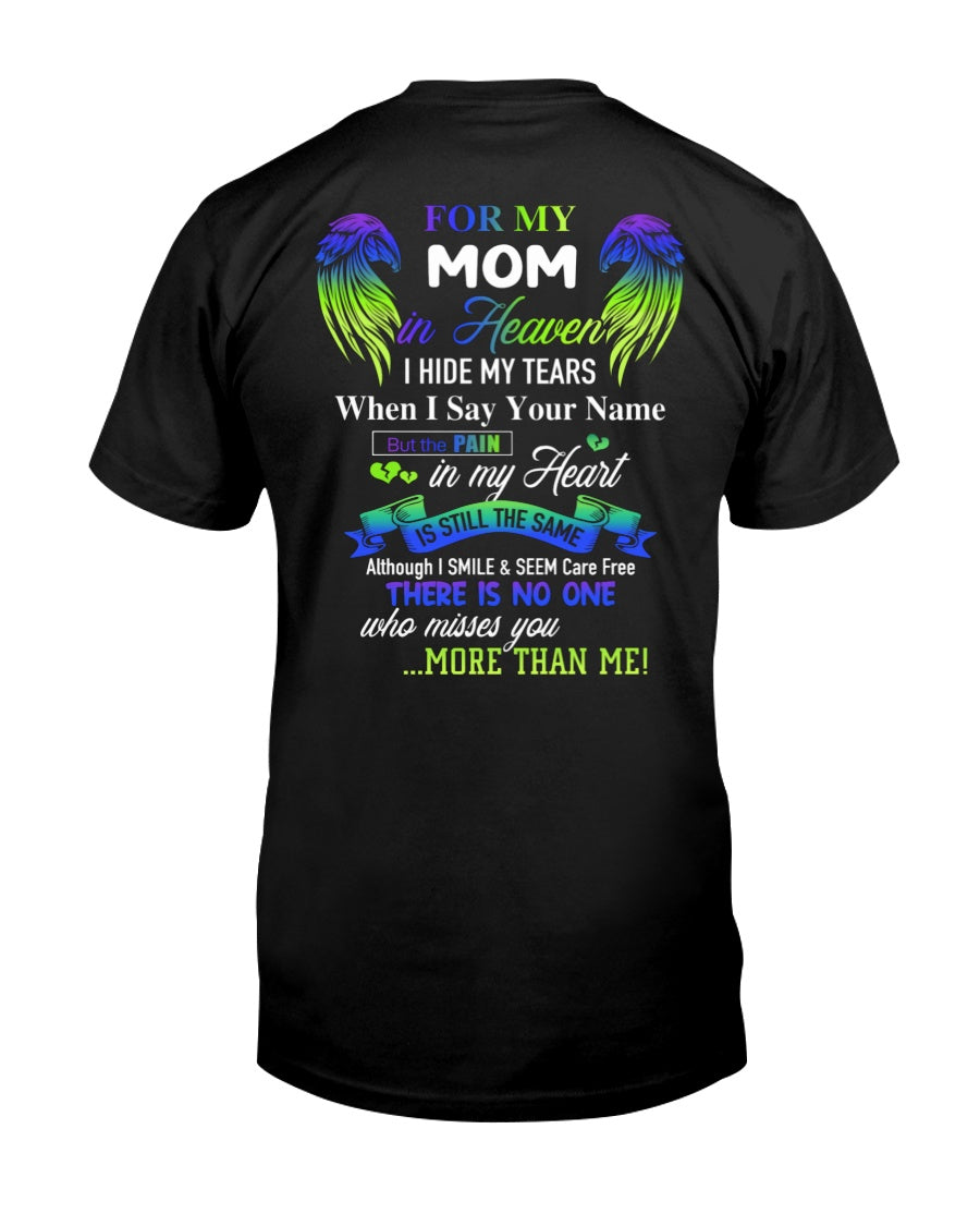 Personalized Memorial T-Shirt for Mom in Heaven - In Loving Memory Shirt, Miss You Mom Gift (SKUMOM) TW07-00