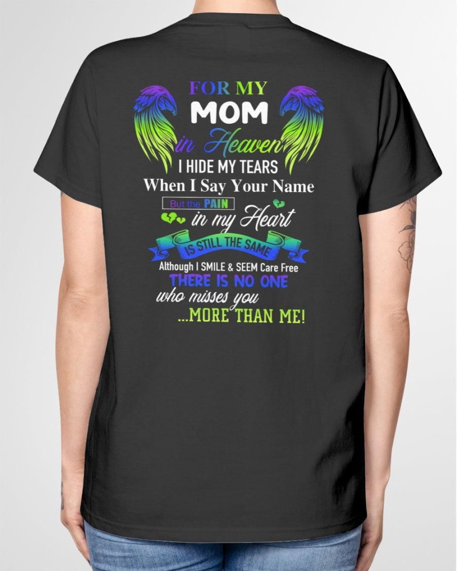 Personalized Memorial T-Shirt for Mom in Heaven - In Loving Memory Shirt, Miss You Mom Gift (SKUMOM) TW07-00