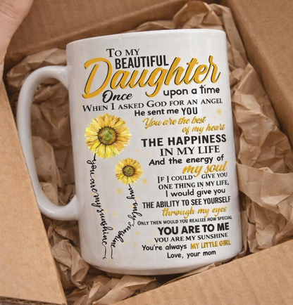 TO DAUGHTER MUG 00- GIFT FROM MOM - TW07-00 (SKU2602-155)