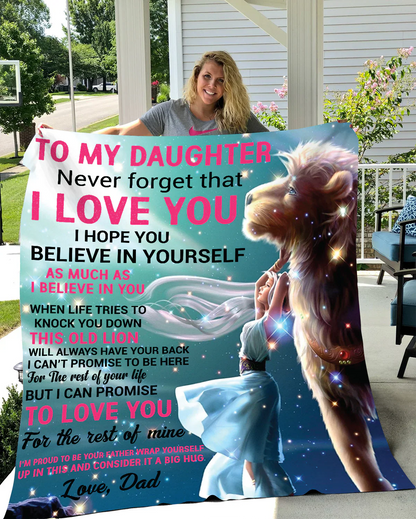 Daughter Never Forget Blanket - from dad