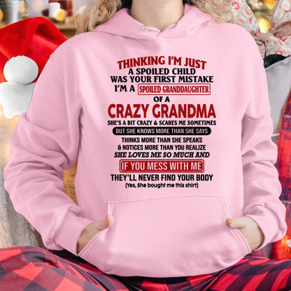 I'M A SPOILED GRANDDAUGHTER OF A CRAZY GRANDMA - From Grandma - tw0700 (SKU-GMD1-NTT00)