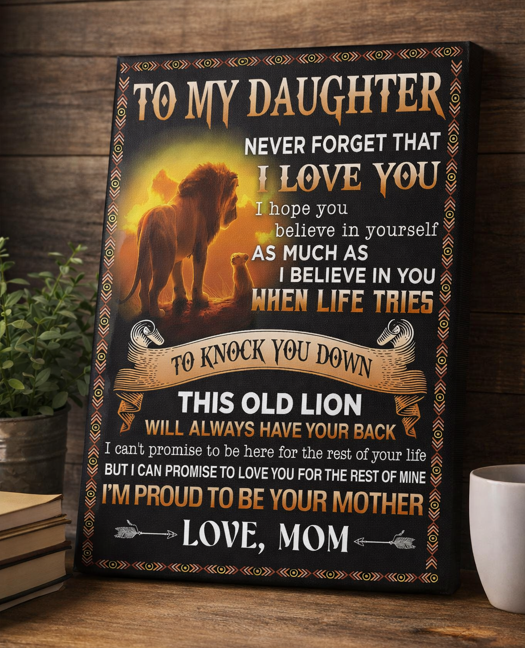 CANVAS FOR DAUGHTER - BEST GIFT FROM MOM - TW07-00 (SKU2604-151)