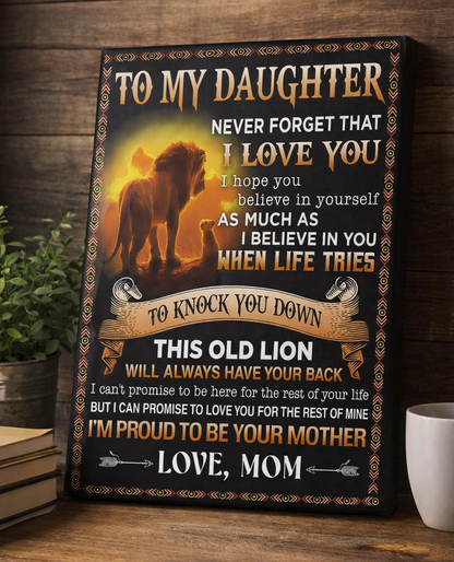 CANVAS FOR DAUGHTER - BEST GIFT FROM MOM - TW07-00 (SKU2604-151)