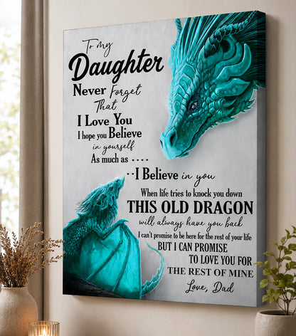 CANVAS FOR DAUGHTER - BEST GIFT FROM DAD - TW07-00 (SKU2605-181)