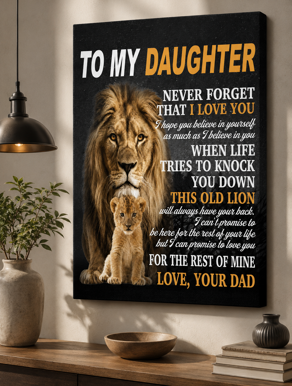 CANVAS FOR DAUGHTER - BEST GIFT FROM DAD - TW07-00 (SKU2605-54)