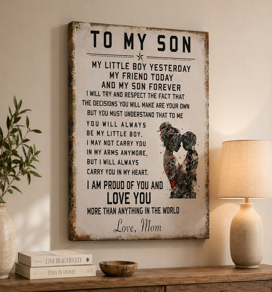 To My Son From Mom Canvas (SKU2605-83)