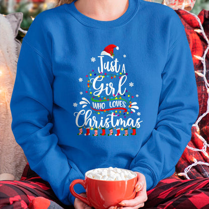 Merry Christmas Just A Girl Who Loves Christmas Tree Xmas T-Shirt (SKU-MRCM-20) FMA