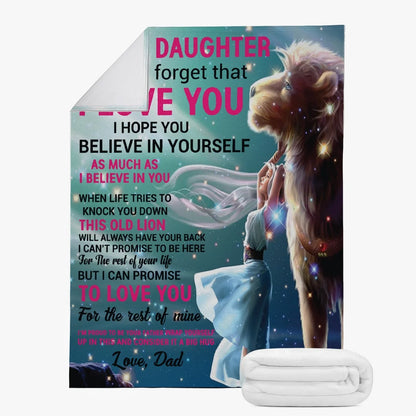 Daughter Never Forget Blanket - from dad