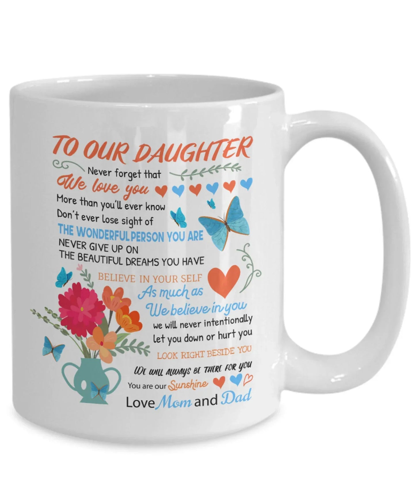 TO DAUGHTER MUG - GIFT FROM MOM & DAD - TWINEHEARTS