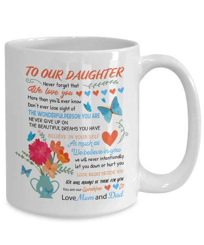 TO DAUGHTER MUG - GIFT FROM MOM & DAD - TWINEHEARTS