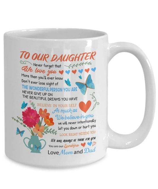TO DAUGHTER MUG - GIFT FROM MOM & DAD - TWINEHEARTS