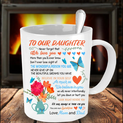TO DAUGHTER MUG - GIFT FROM MOM & DAD - TWINEHEARTS